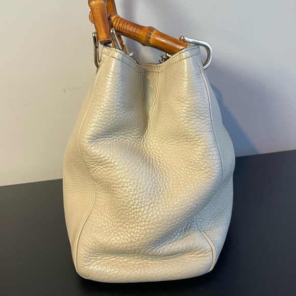 GUCCI Bamboo Shopper Ivory Leather 2way Satchel Bag - Preowned - Picture 16 of 16
